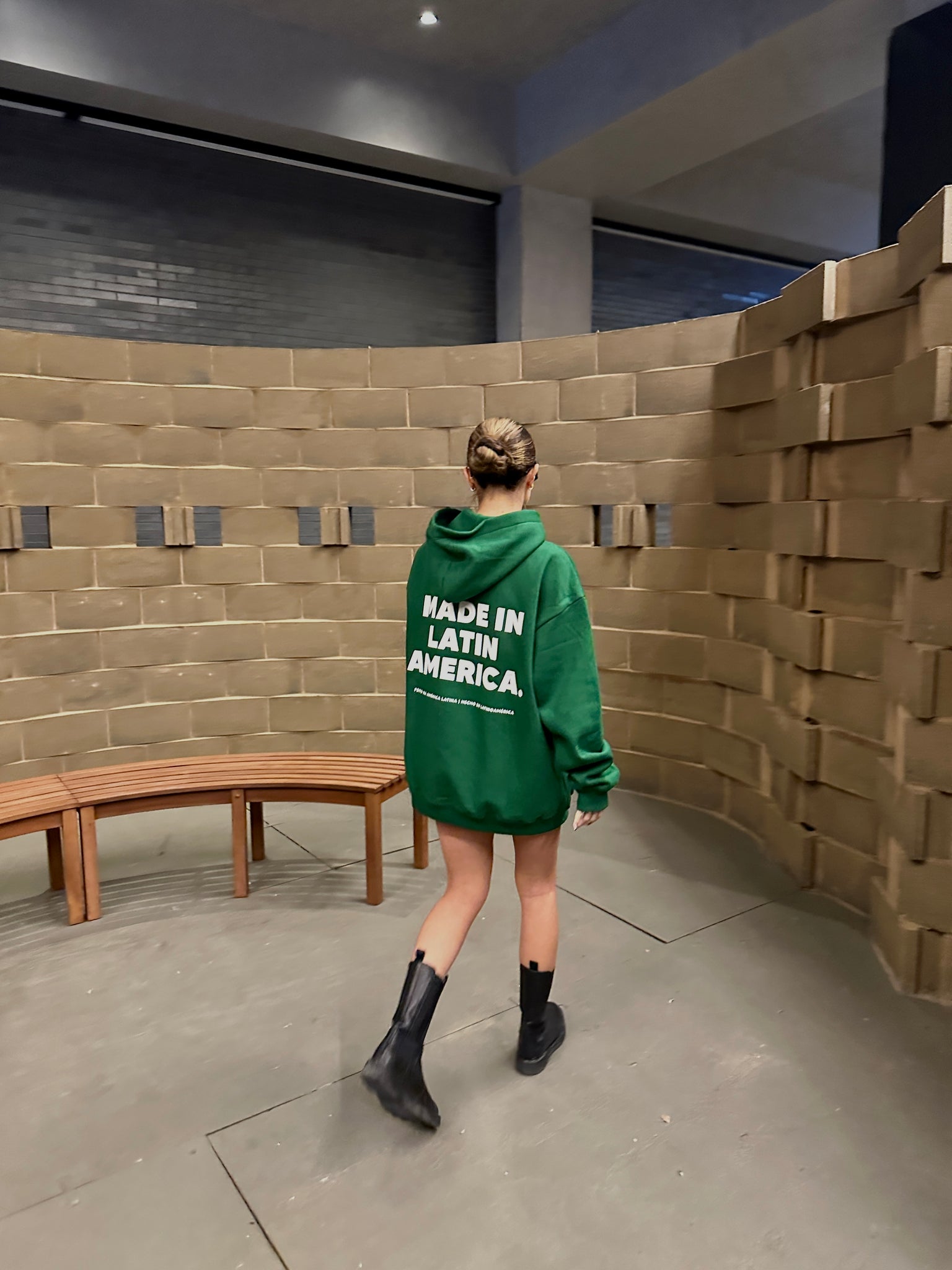 Made in Latin America Green Oversized Hoodie